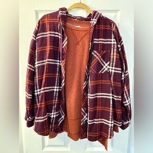 Maurice’s Hooded Flannel with Sweatshirt
